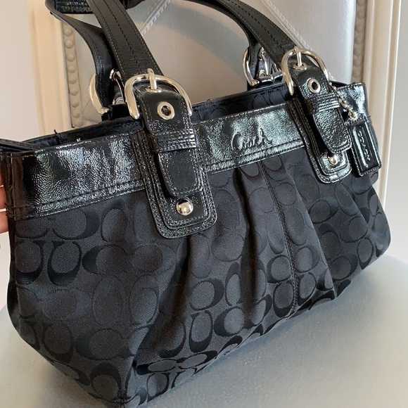 Coach Monogram Shoulder Tote bag signature black - Picture 4 of 16